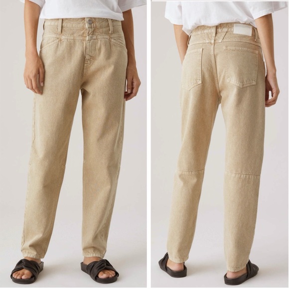 CLOSED x LENT Pant Anthro Women's Relaxed Straight Tan Denim Plus Size 33 - Picture 2 of 12